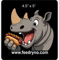 The cartoon Feed Ryno with web address