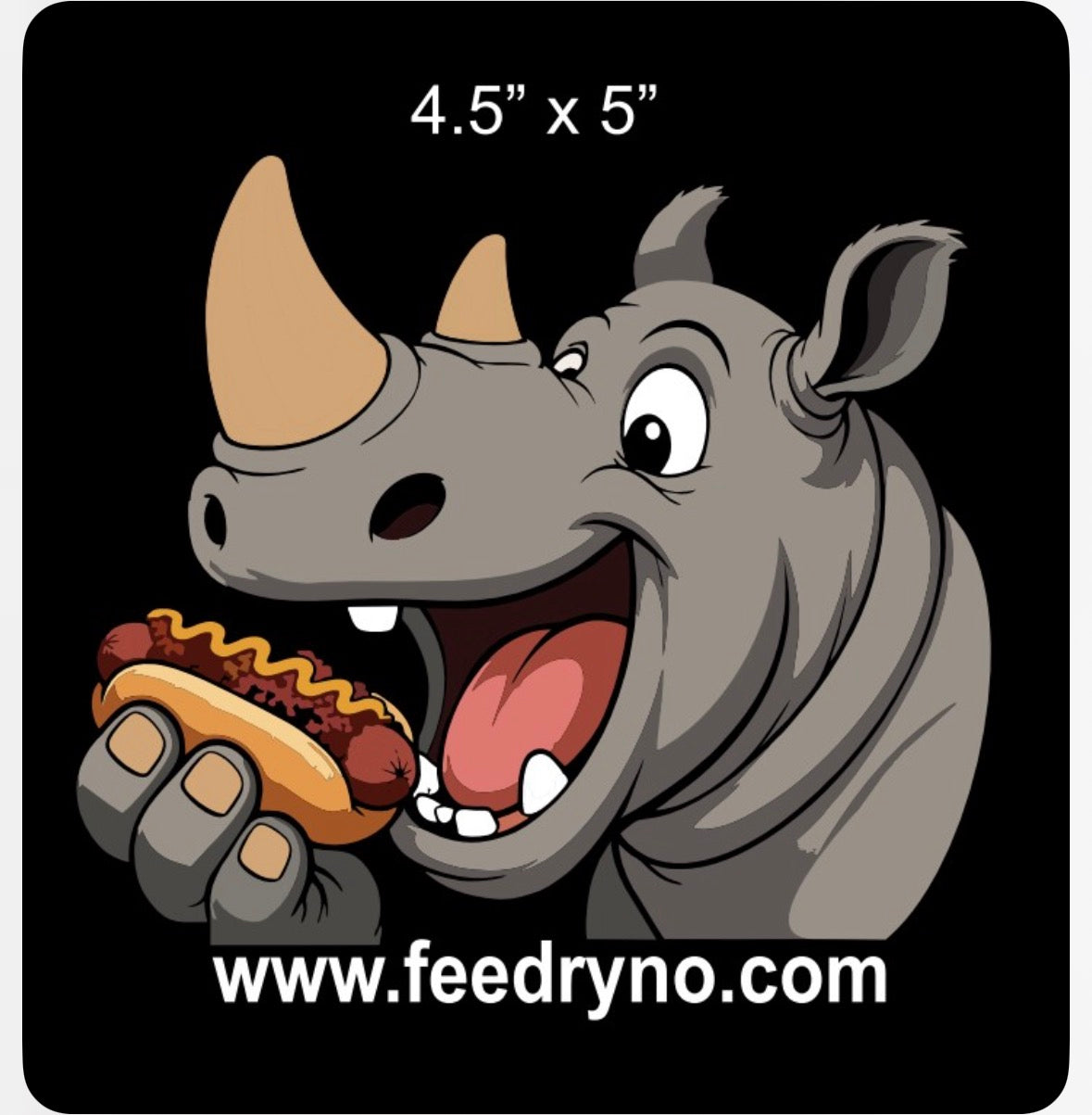 The cartoon Feed Ryno with web address